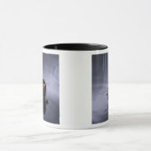 Verbrandingsincense bovenop de kom van de bladen mok (Midden)