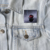 Verbrandingsincense bovenop de kom van de bladen vierkante button 5,1 cm (In situ)