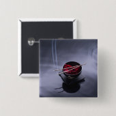 Verbrandingsincense bovenop de kom van de bladen vierkante button 5,1 cm (Voorkant /achterkant)