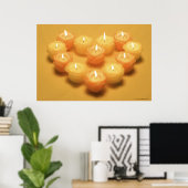 Verbrandingskaarsen in hartvorm poster (Thuiskantoor)