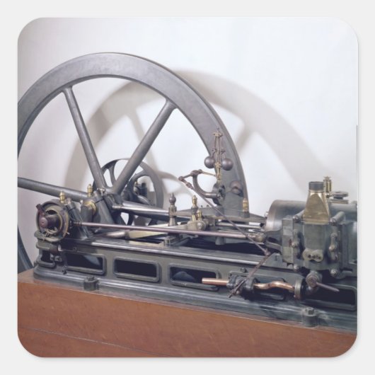 Verbrandingsmotor Vierkante Sticker (Voorkant)