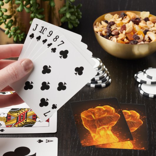 Verbrandingsvuist Pokerkaarten (Insitu)
