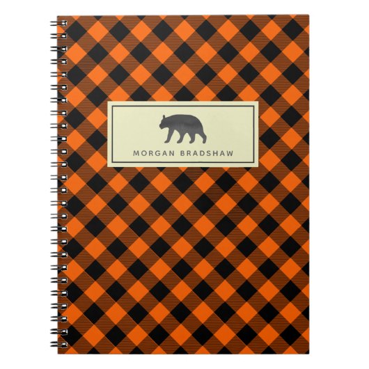 Verbrandt Oranje buffel Gepersonaliseerd Zwart Bee Notitieboek (Voorkant)