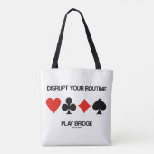 Verbreek uw Routine Play Bridge met vier kaartsleu Tote Bag (Achterkant)