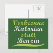 Verbrenne Kalorien statt Benzin Briefkaart (Voorkant / Achterkant)