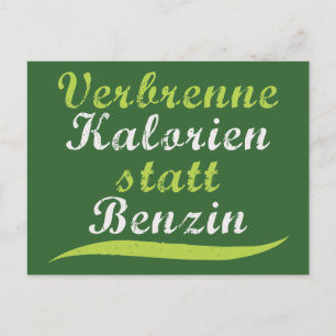 Verbrenne Kalorien statt Benzin Briefkaart