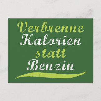Verbrenne Kalorien statt Benzin Briefkaart