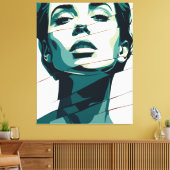 Verbrijzelde Blauwgroen schoonheid Canvas Afdruk (Insitu (Woonkamer))