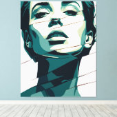 Verbrijzelde Blauwgroen schoonheid Canvas Afdruk (Insitu (Houten vloer))