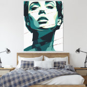 Verbrijzelde Blauwgroen schoonheid Canvas Afdruk (Insitu (Slaapkamer))