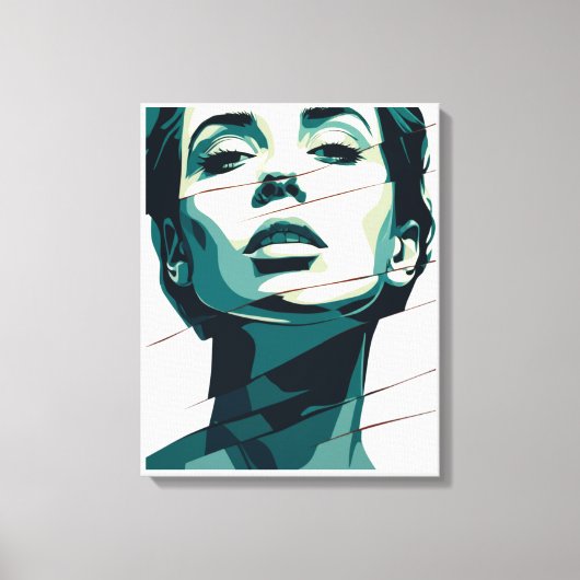 Verbrijzelde Blauwgroen schoonheid Canvas Afdruk (Voorkant)