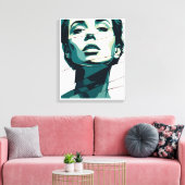 Verbrijzelde Blauwgroen schoonheid Canvas Afdruk (Insitu (Woonkamer))