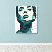 Verbrijzelde Blauwgroen schoonheid Canvas Afdruk (Insitu (Houten vloer))