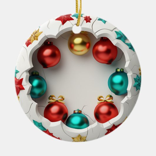 verbrijzelde feestelijke fragmenten keramisch ornament (Voorkant)