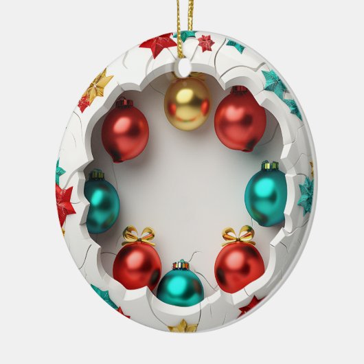 verbrijzelde feestelijke fragmenten keramisch ornament (Links)