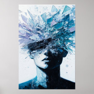 Verbrijzelde Geest - IJs Kristal Explosie Portret Poster