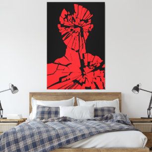 Verbrijzelde Rode Weerspiegeling Canvas Afdruk