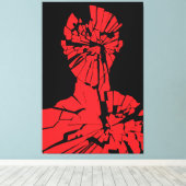 Verbrijzelde Rode Weerspiegeling Canvas Afdruk (Insitu (Houten vloer))