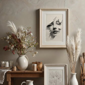 Verbrijzelde sereniteit: ingewikkeld monochroom ge poster