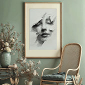 Verbrijzelde sereniteit: ingewikkeld monochroom ge poster