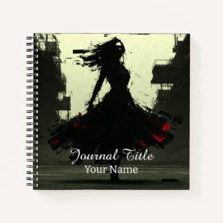 Verbrijzelde Silhouet Journaal — Aangepaste Naam & Notitieboek