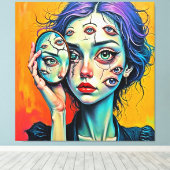 verbrijzelde zelfreflectie-kunst canvas afdruk (Insitu (Houten vloer))