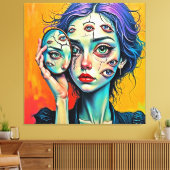 verbrijzelde zelfreflectie-kunst canvas afdruk (Insitu (Woonkamer))