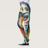 verbrijzelde zelfreflectie-kunst leggings (Links)