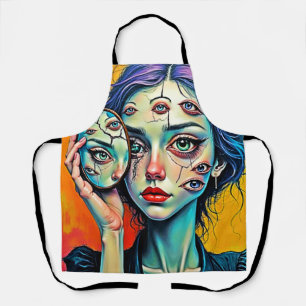 verbrijzelde zelfreflectie-kunst schort