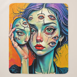 verbrijzelde zelfreflectie-kunst sherpa deken