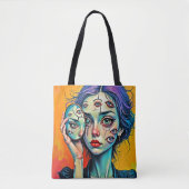 verbrijzelde zelfreflectie-kunst tote bag (Voorkant)