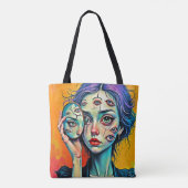 verbrijzelde zelfreflectie-kunst tote bag (Achterkant)