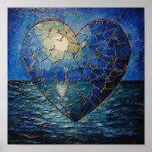 Verbroken blauw hart Poster (Voorkant)