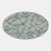 Verbroken glazen achtergrond (faux) ovale sticker (Voorkant)