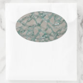 Verbroken glazen achtergrond (faux) ovale sticker (Tas)