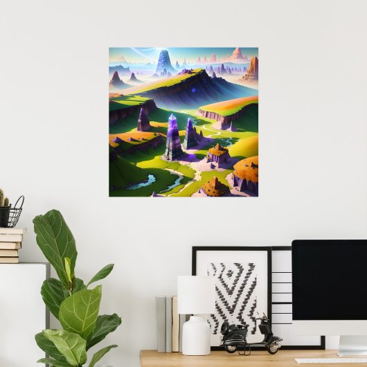 Verbroken Paarse Horizons V2 Poster (Thuiskantoor)