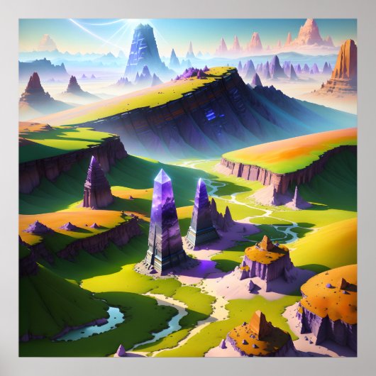 Verbroken Paarse Horizons V2 Poster (Voorkant)