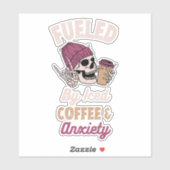 Verbruiksbrandstof door gehakt koffie en angst sticker (Vel)