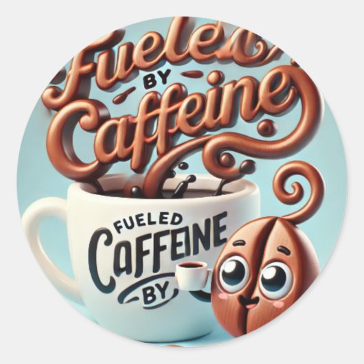 Verbruikt door Caffeine Ronde Sticker (Voorkant)