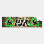 Verbruikt door gerecycleerde dinosaurussen bumpersticker (Voorkant)