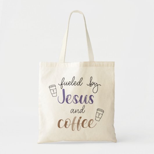 Verbruikt door Jezus en koffie Tote Bag (Voorkant)