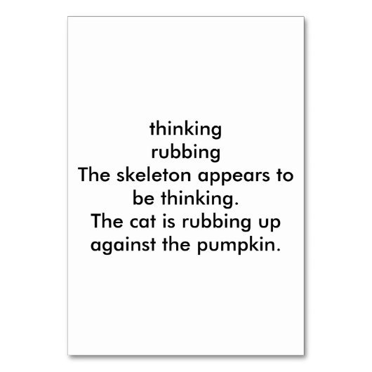 Verbs die denken dat skeletleesgeheugenkaarten voo kaart (Achterkant)