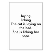 Verbs die kat-leeskaarten voor katten maken kaart (Achterkant)