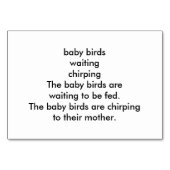 Verbs die vogels strijken die kaarten voor volwass (Achterkant)