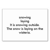 Verbs snowing wisteria, leesgeheugenkaarten voor v kaart (Achterkant)