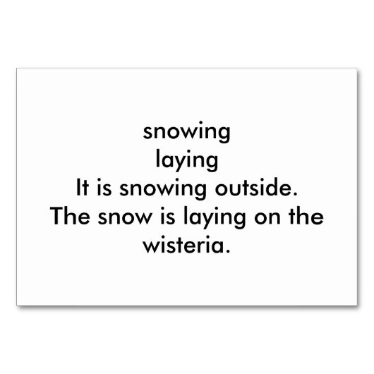 Verbs snowing wisteria, leesgeheugenkaarten voor v kaart (Achterkant)