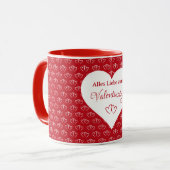 Verbundene Herzen mit Valentinsgruß - Mok (Voorkant links)