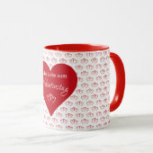 Verbundene rote Herzen mit Valentinsgruß - Mok (Voorkant rechts)