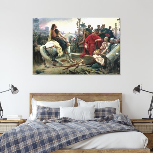 Vercingetorix gooit zijn armen in de buurt van canvas afdruk (Insitu (Slaapkamer))
