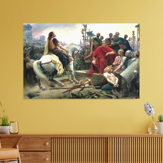 Vercingetorix gooit zijn armen in de buurt van canvas afdruk (Insitu (Woonkamer))